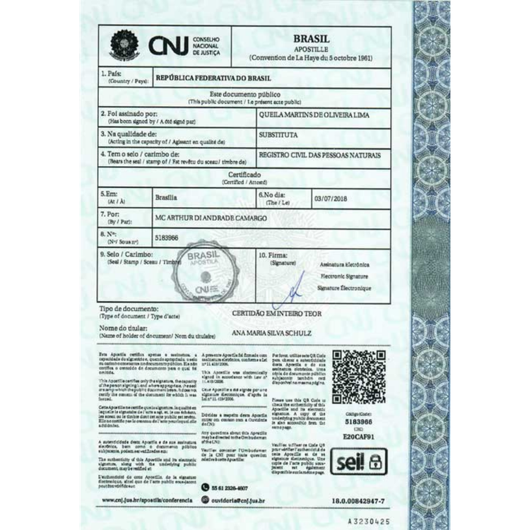 Apostila da Haia com Tradução Juramentada para validação de documentos no exterior